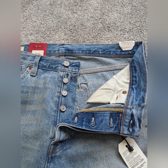 Levis 501 150th Anniversary Jeans Distressed Patchwork Men’s Size 34x34 NWT - Picture 2 of 16